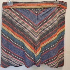 Free People Striped Linen Mini Skirt -Lined - Good Condition- Size 6